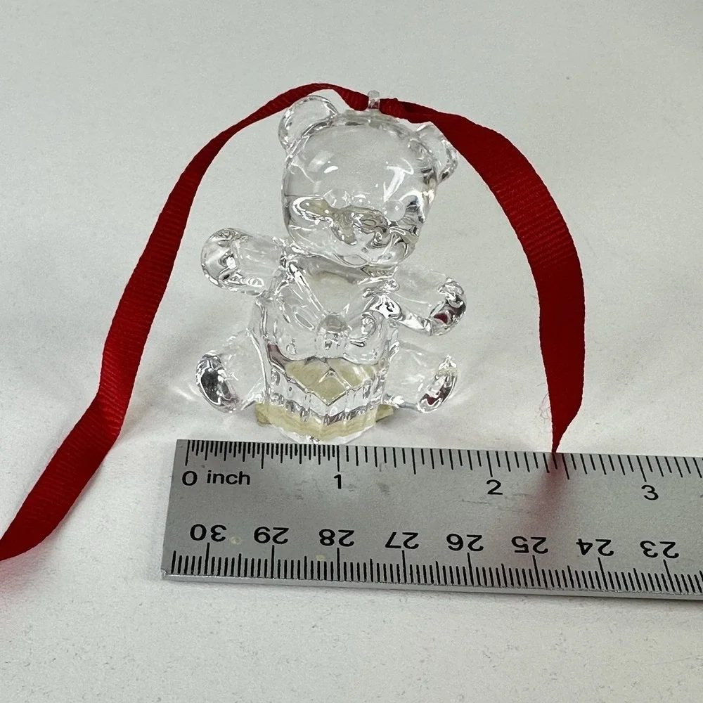 Set of 3 Marquis Waterford Crystal Christmas Ornaments Caroler Santa & Gift Bear